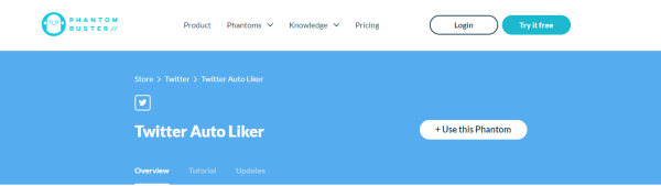 Phantom Buster - Meilleur liker automatique sur Twitter