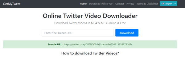 GetMyTweet - Twitter-Video-Downloader