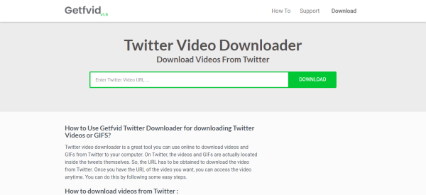 GetfVid - Descargadores de videos de Twitter