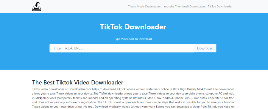 Downloaderi - program do pobierania wideo TikTok