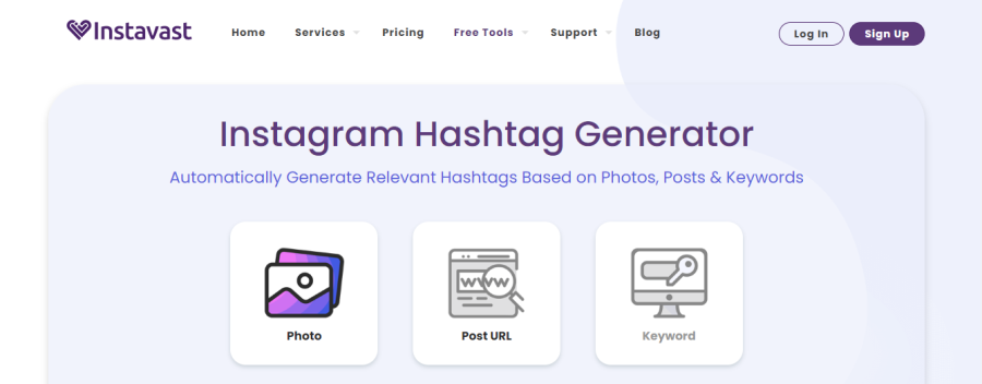 InstaVast - gerador de hashtag do Instagram