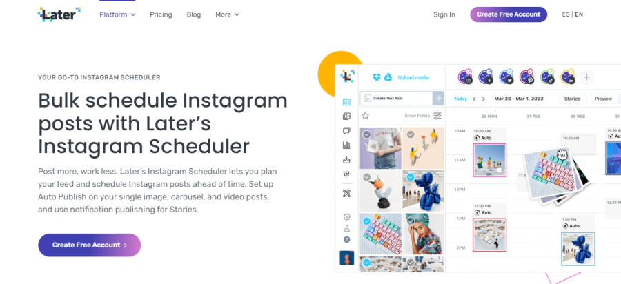 Später - Bester Instagram-Scheduler