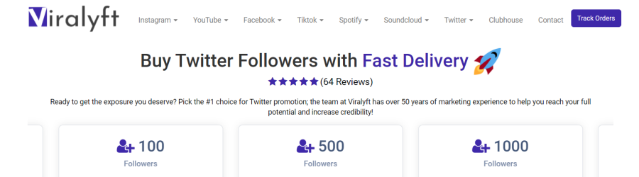 Viralyft - شراء متابعي Twitter