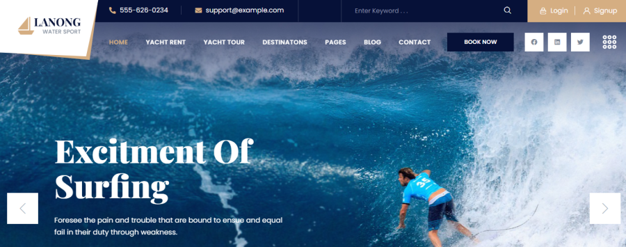 Langong - temas de WordPress para alquiler de yates