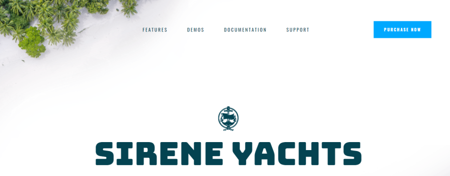 Sirene - tema WordPress sewa kapal pesiar