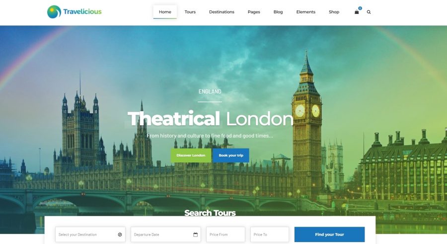 Travelicious - tema perjalanan wordpress terbaik