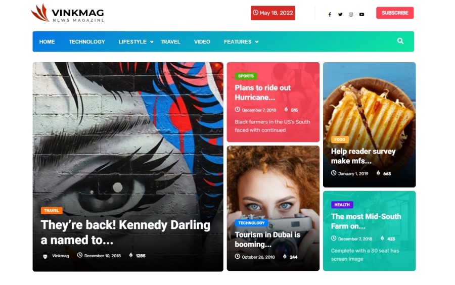 Vinkmag en iyi seyahat wordpress teması