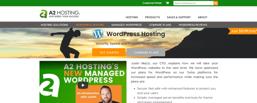 A2Hosting - WordPress-Webhosting