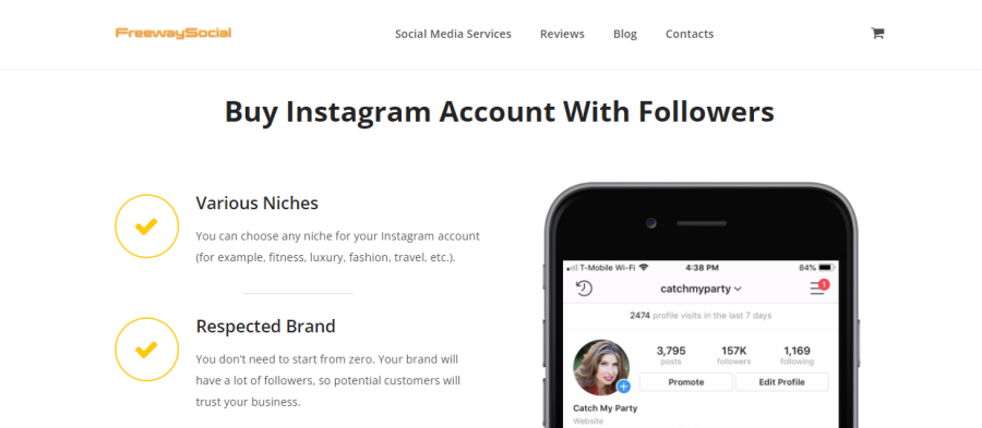 Freewaysocial - acquista un account Instagram