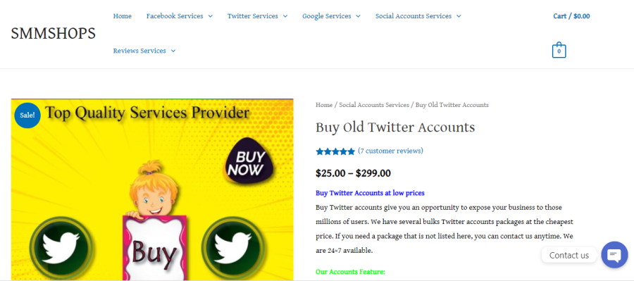 SMMShops-Twitterアカウントを購入する