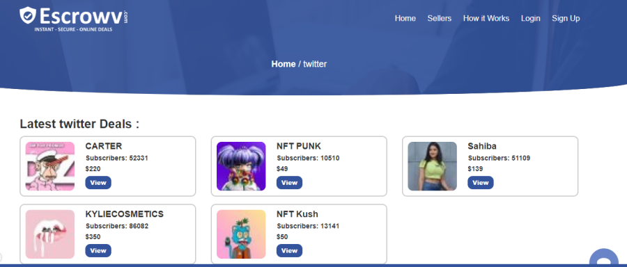 Escrowv - 트위터 계정 구매
