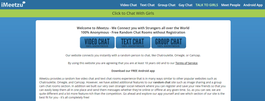 Imeetzu - Sites como Omegle