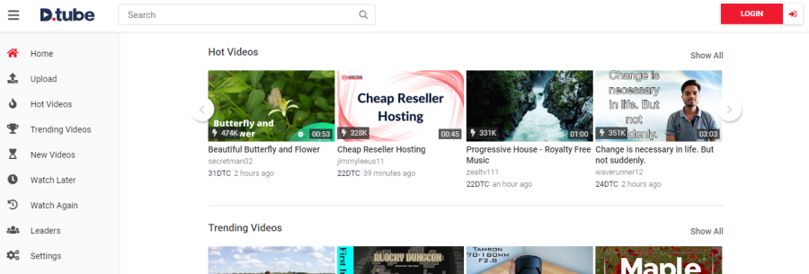 DTube - YouTube와 같은 사이트