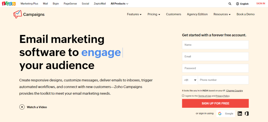 Zoho Campaigns - Alternativă Mailchimp