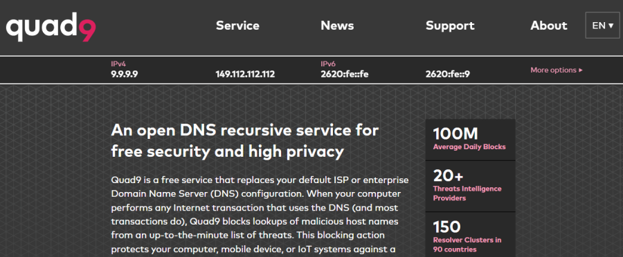 쿼드9 DNS -