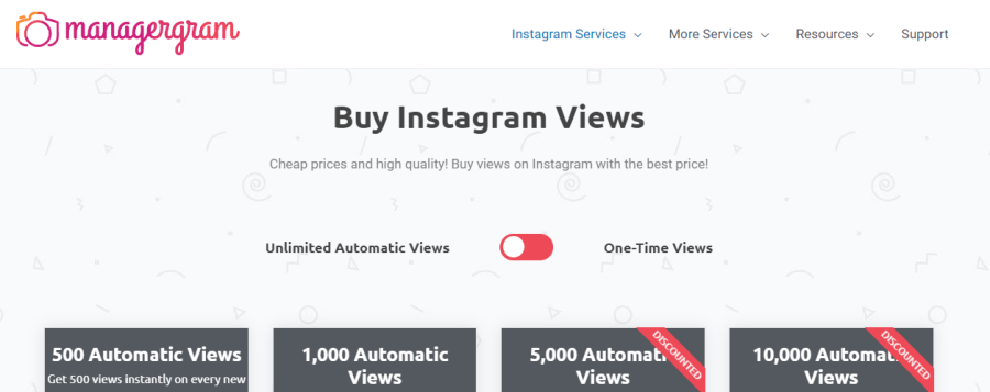 Managergram: compre vistas automáticas de Instagram