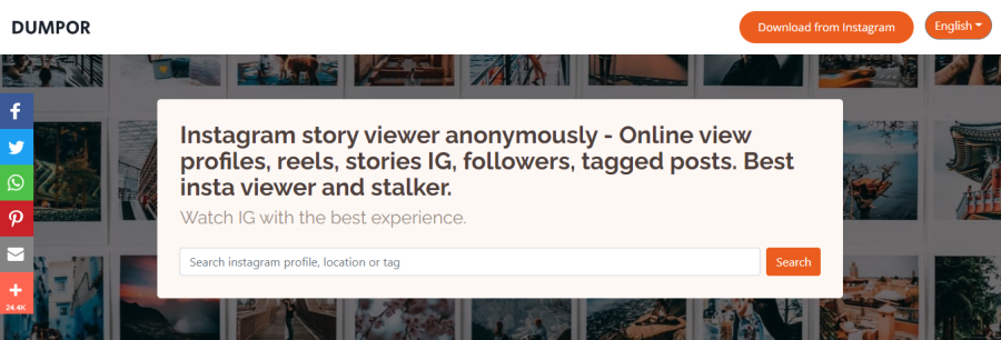 Dumpor - visualizzatore di storie di instagram