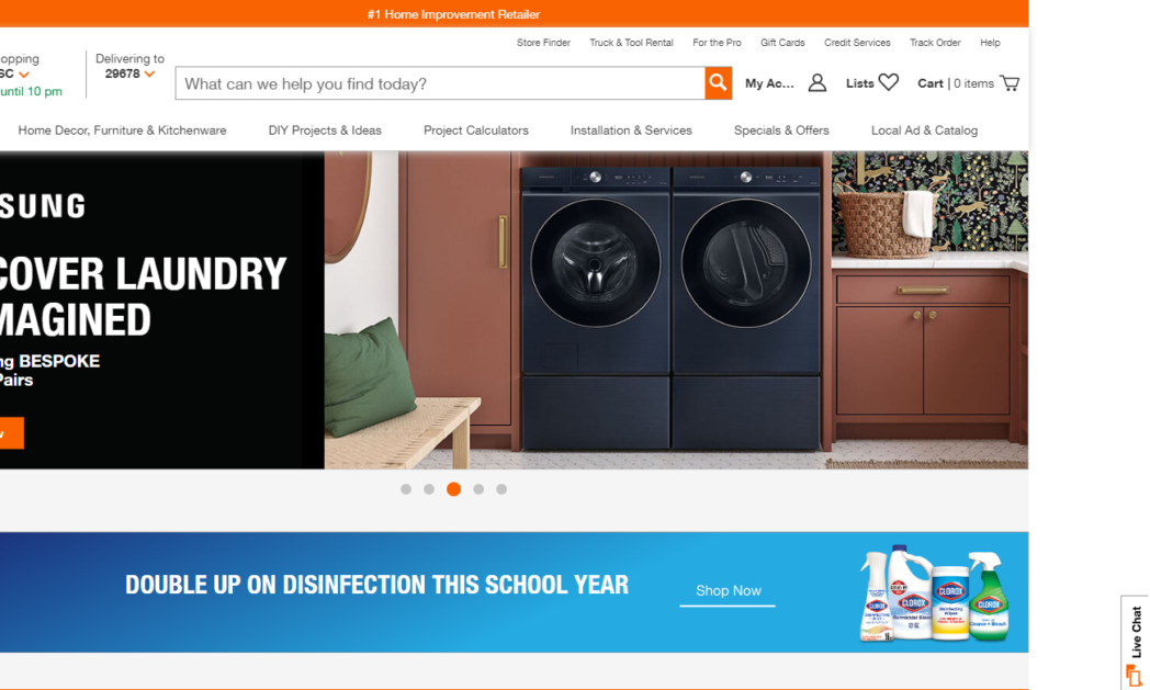 Home Depot Homepage