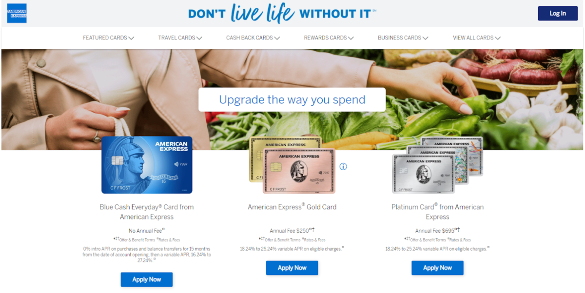 American Express Homepage