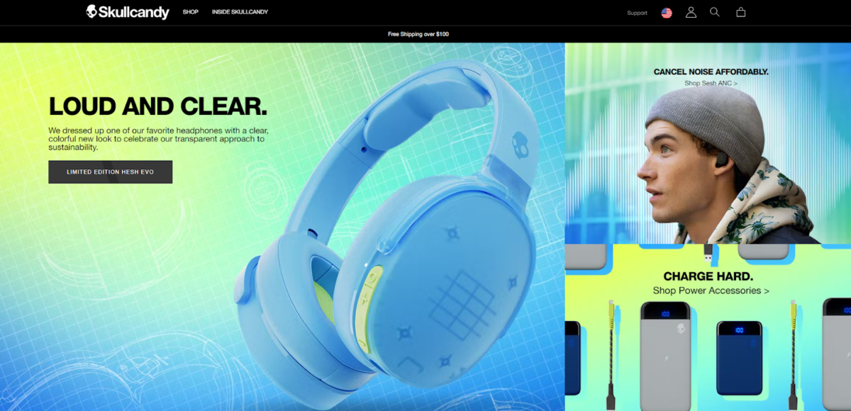 Skullcandy homepage