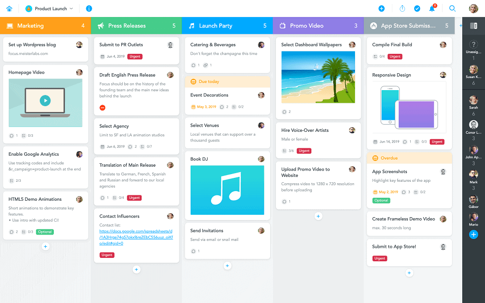 بديل trello - MeisterTask