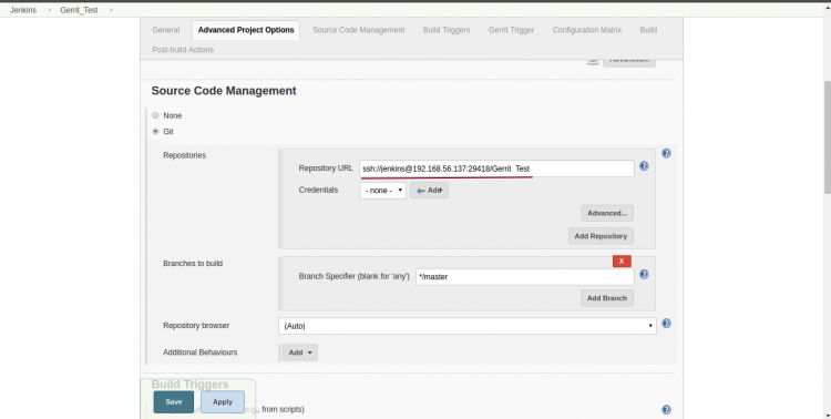 Configuración de la integración mediante el evento de Gerrit y Jenkins