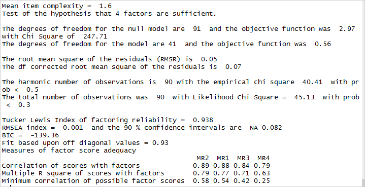 Adéquation du modèle d'analyse factorielle