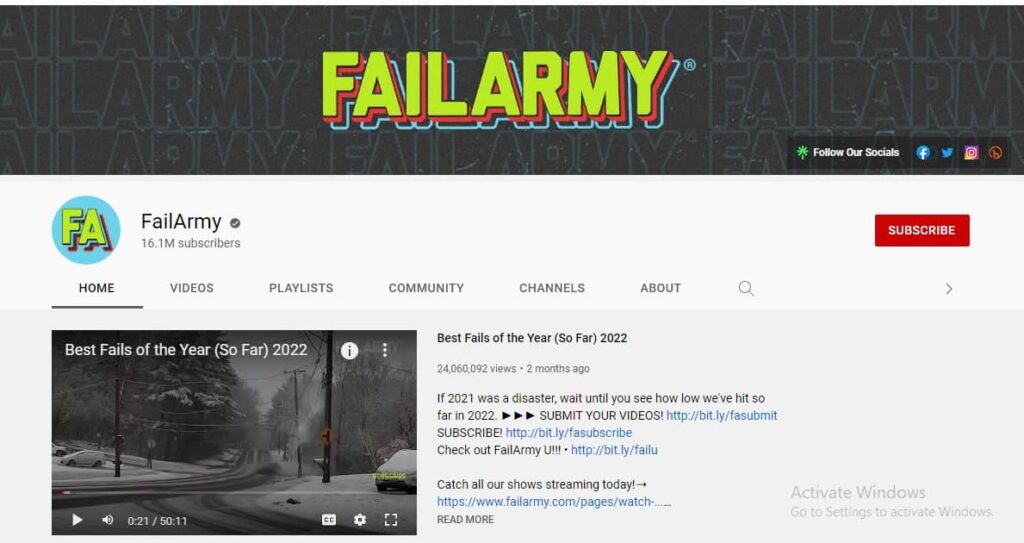 FailArmy YouTube 频道