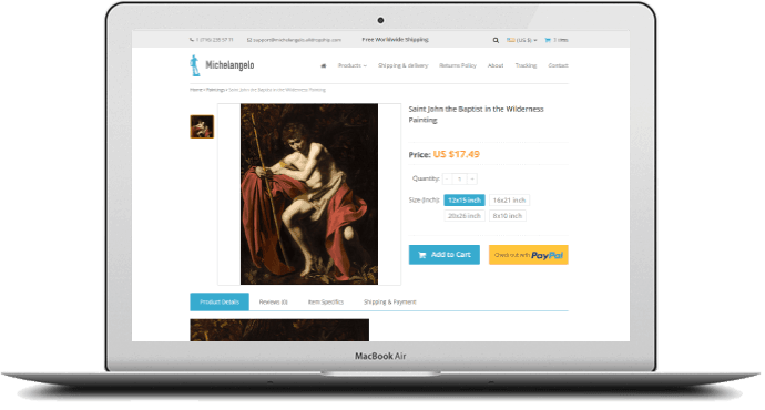 michelangelo wordpress dropshipping ธีม