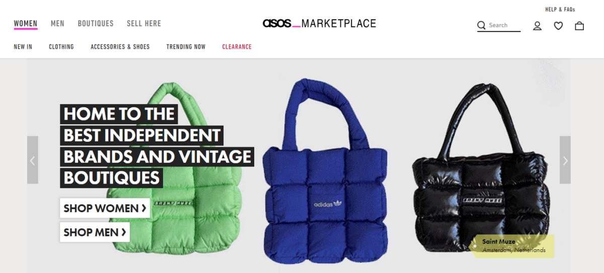 ASOS Marketplace Homepage