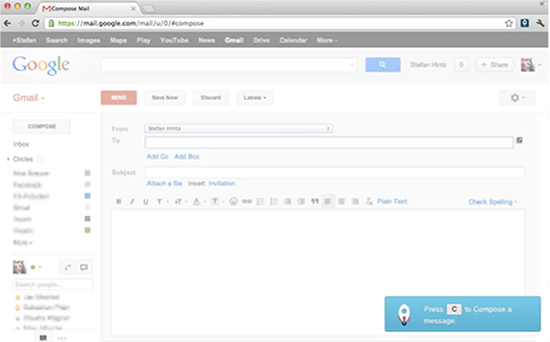 KeyRocket utilizzato con Gmail