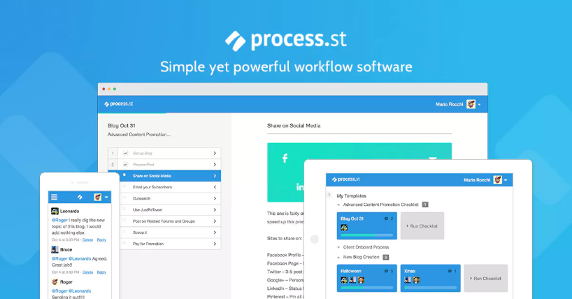 أداة إدارة سير العمل من خلال process.st