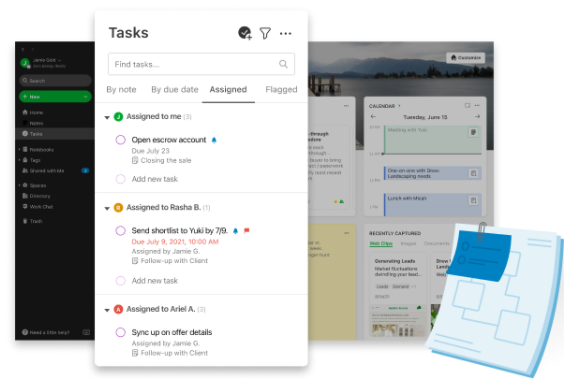 Daftar tugas di aplikasi desktop Evernote