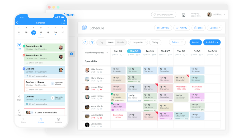 Connecteams Scheduling-App-Schnittstelle