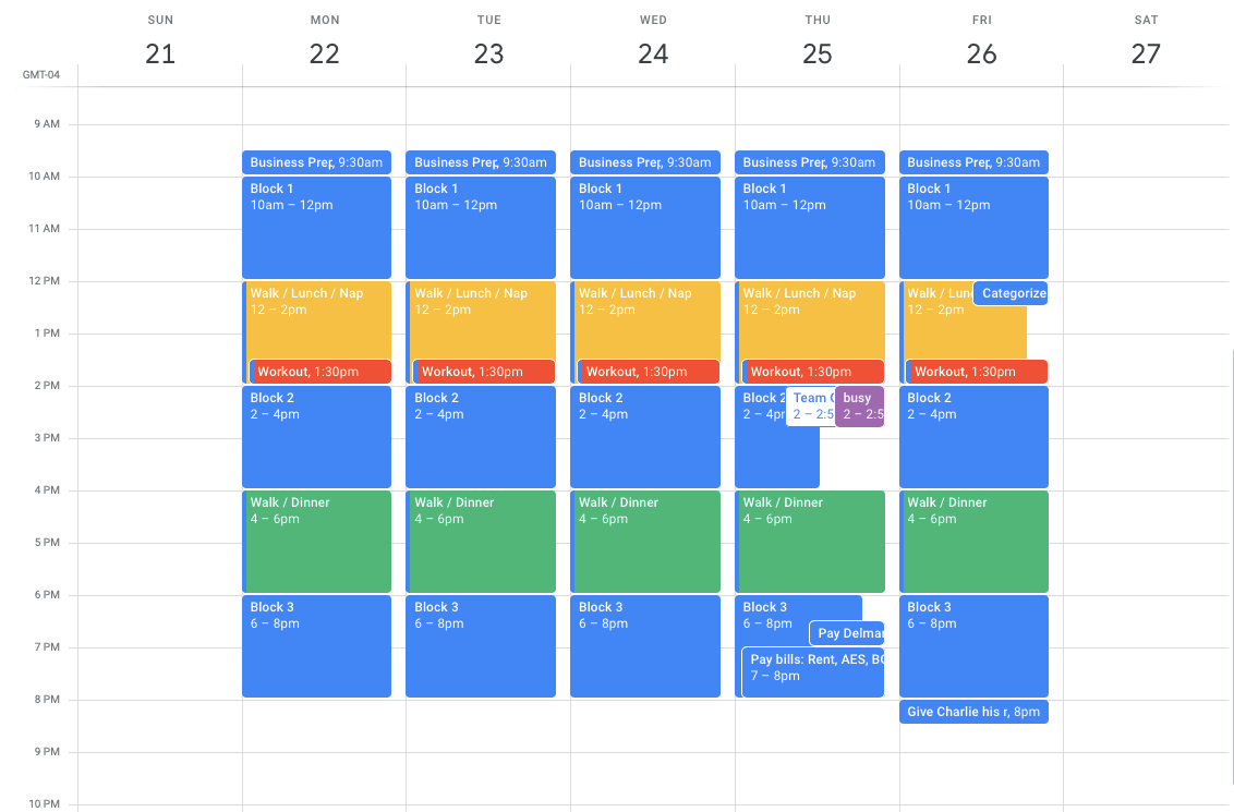 Google Calendar scheduling program user interface