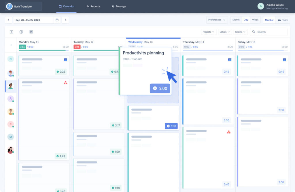 HourStack Çevrimiçi Zaman İzleyici Kullanıcı Arayüzü