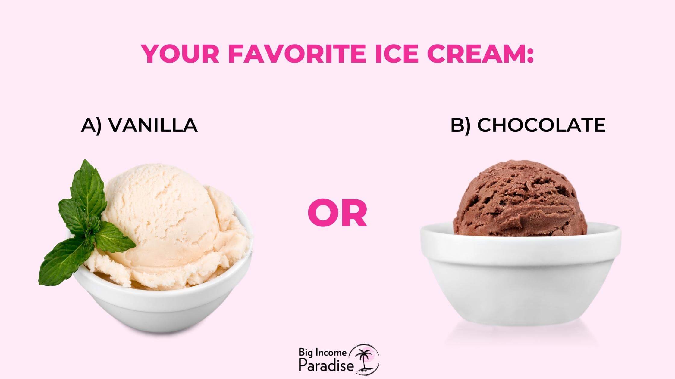 Tu helado favorito de Vainilla o Chocolate - ideas para encuestas