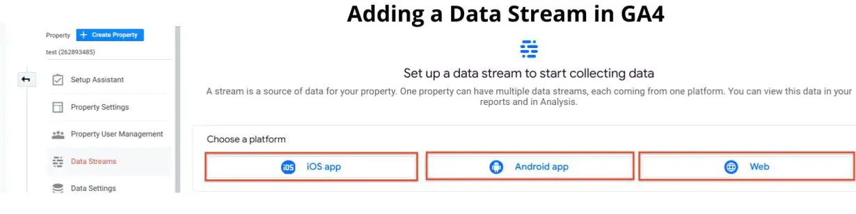 Hinzufügen eines Datenstroms in GA4