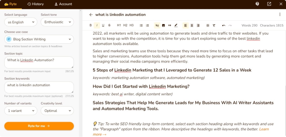 rytr-blog-article-writing-example-linkedin-automation