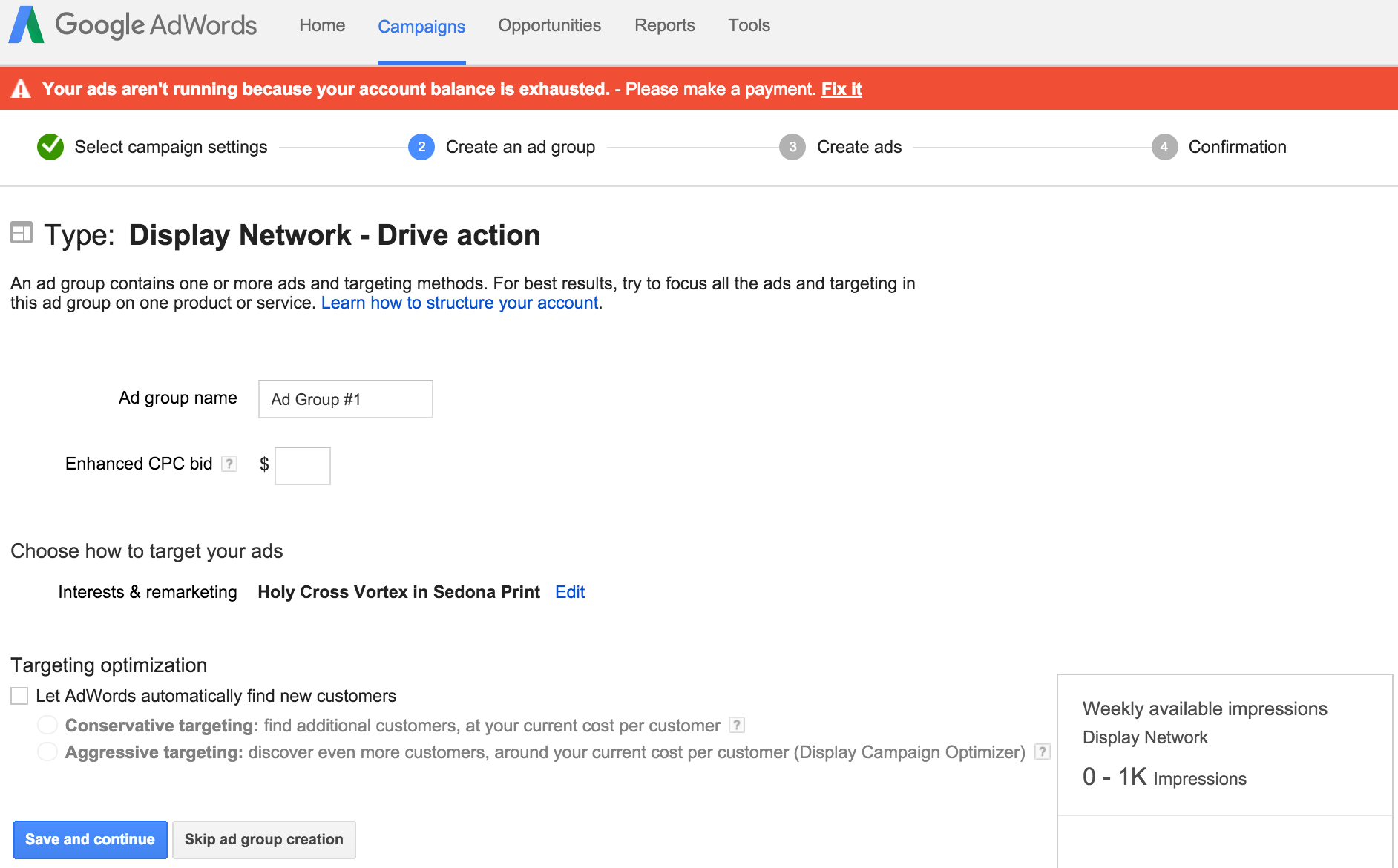 Google Adwords-Screenshot