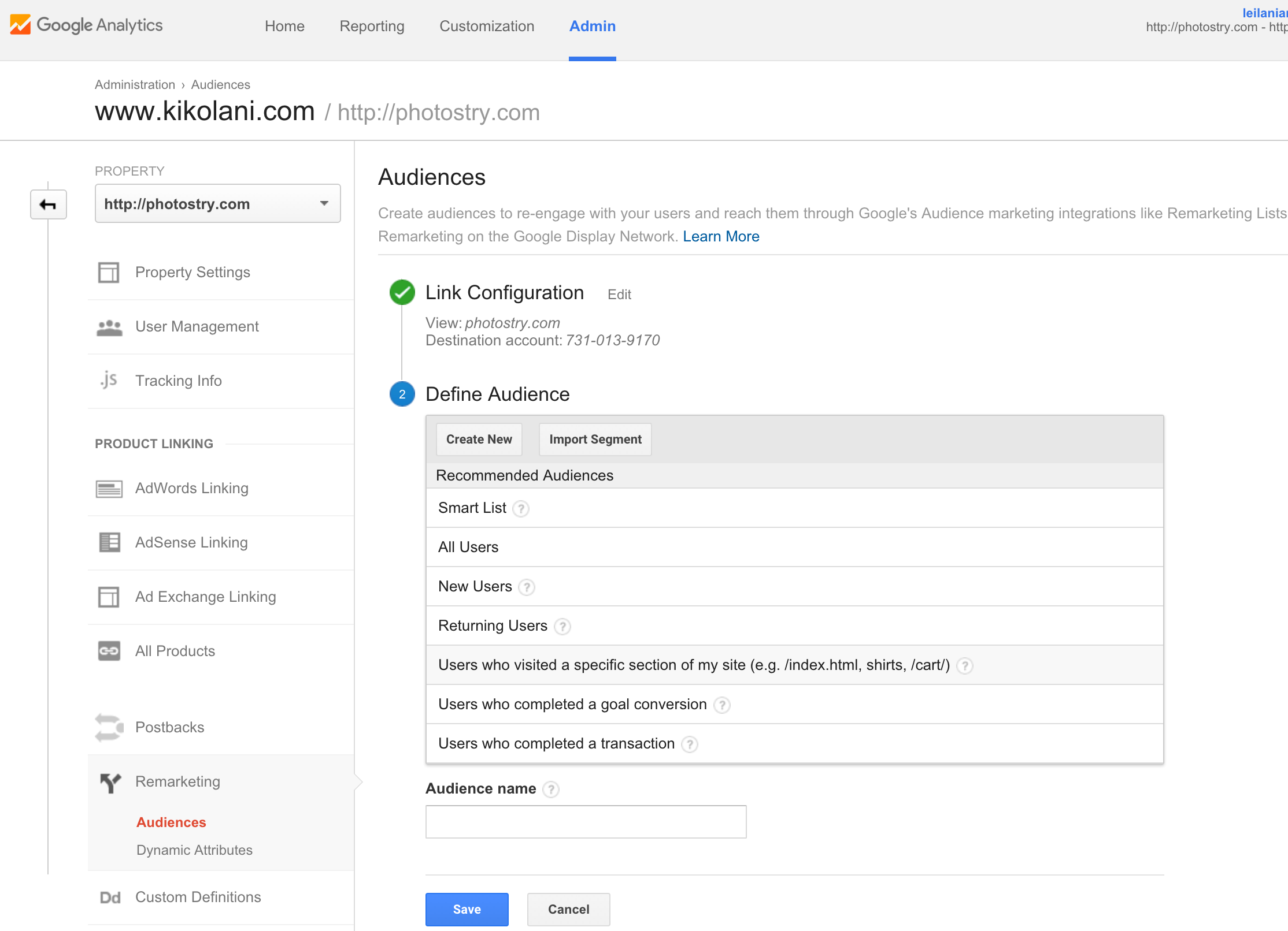 ภาพหน้าจอ Google Adwords