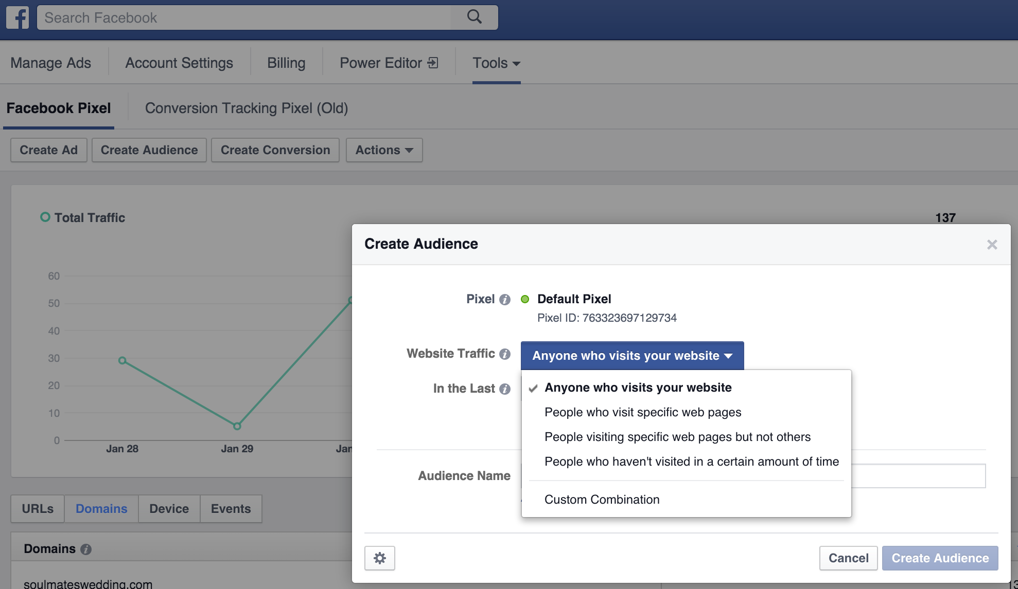 Capture d'écran des publicités Facebook