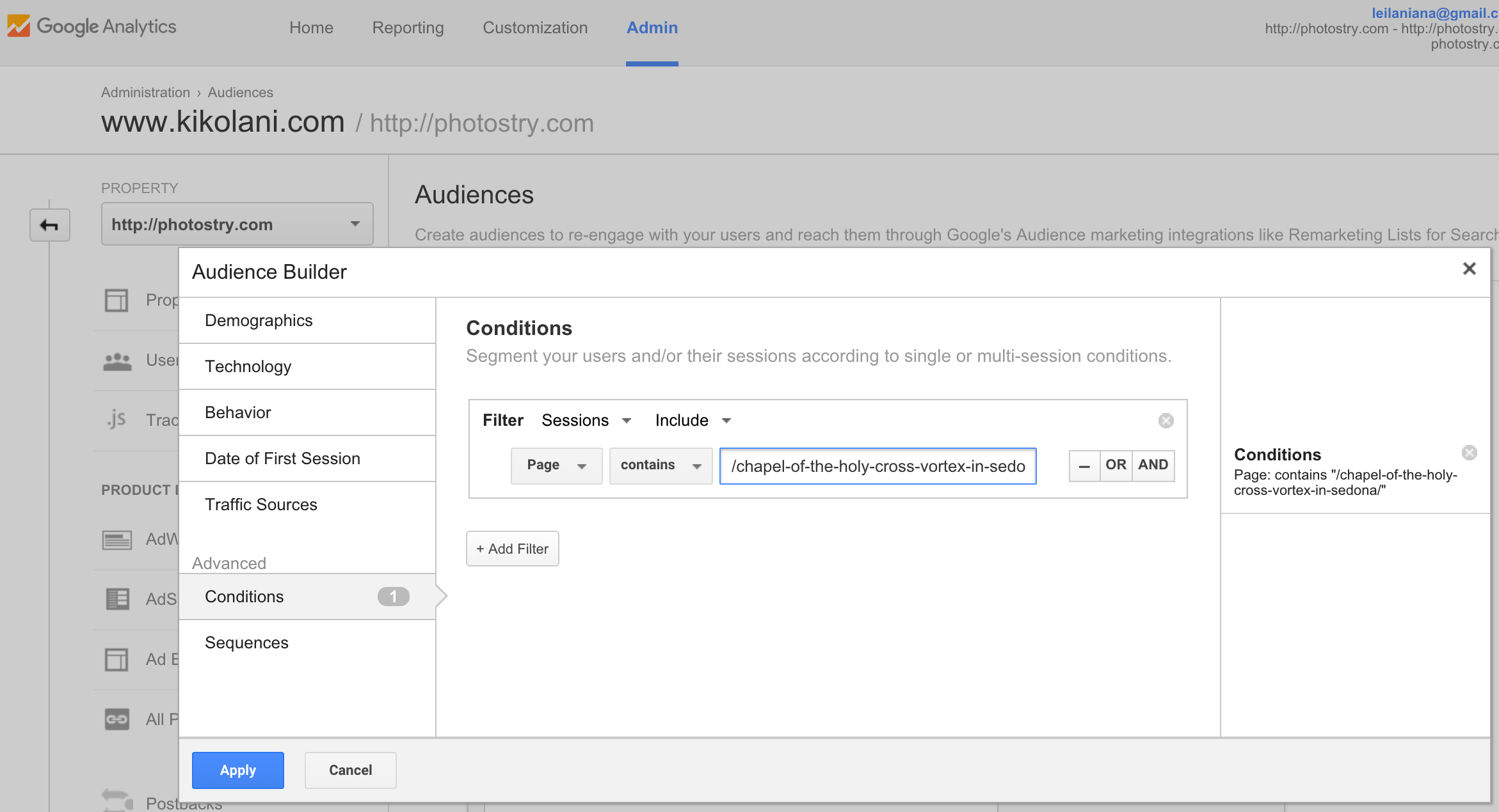 ภาพหน้าจอ Google Adwords