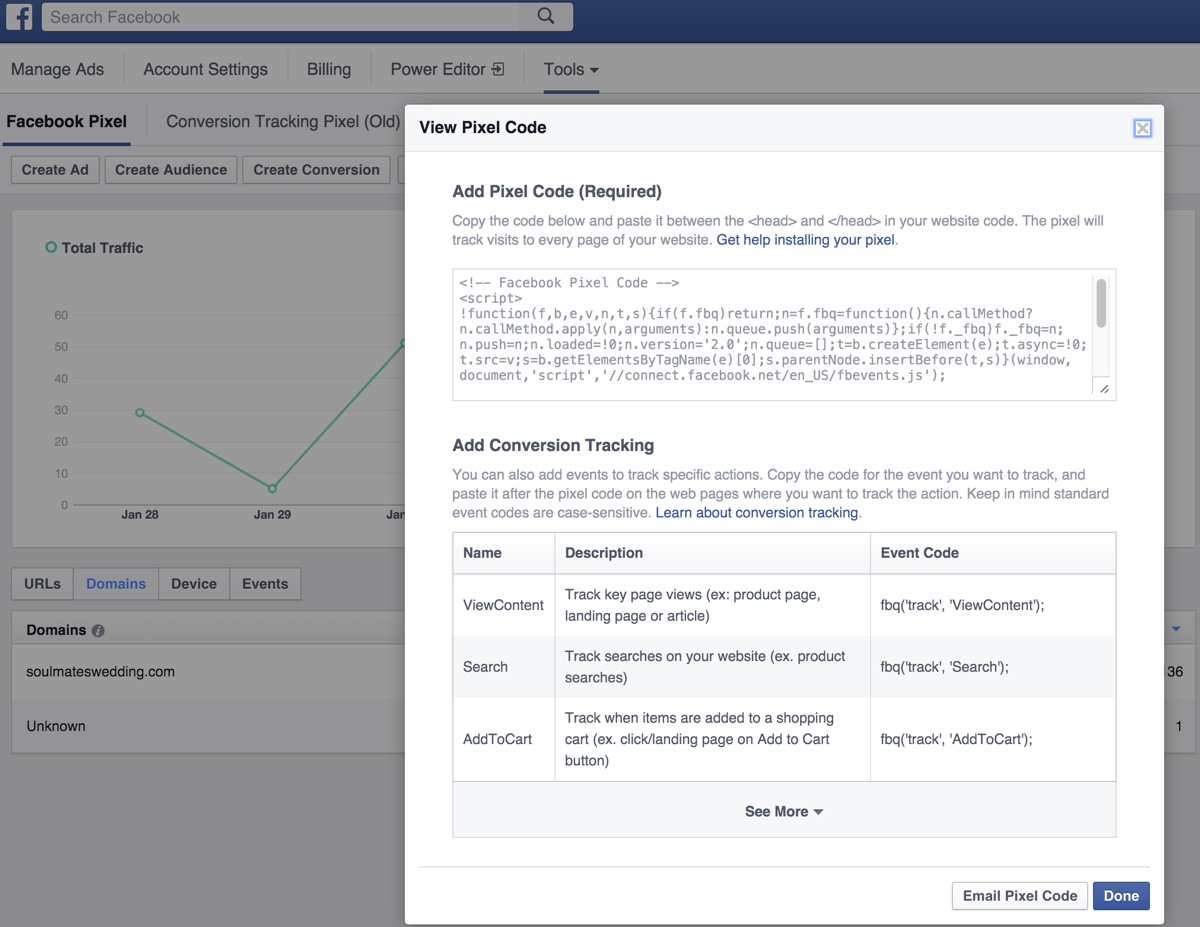 รหัสพิกเซลของ Facebook