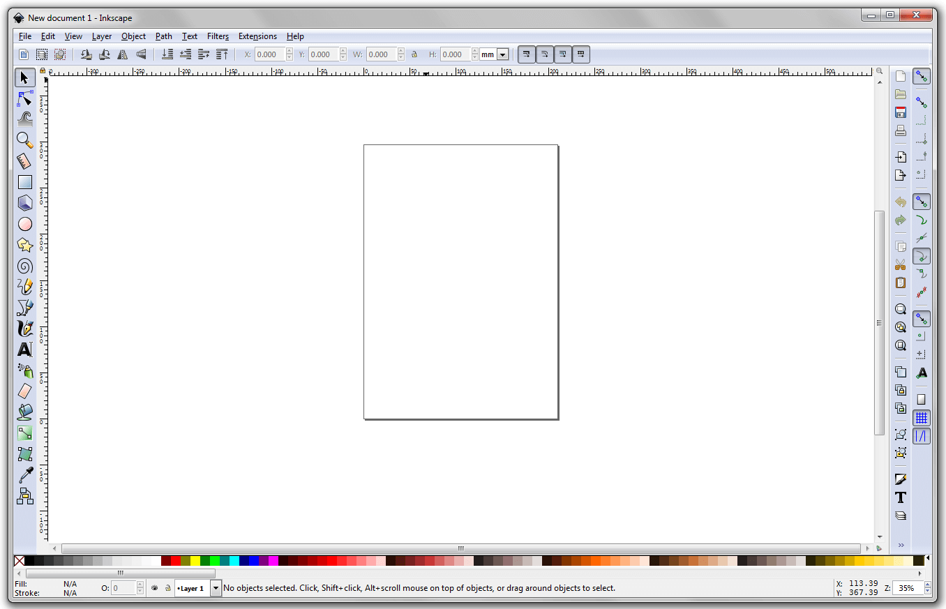 Interfaccia utente di Inkscape