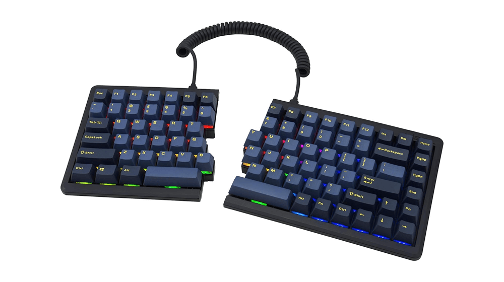 Mistel BAROCCO MD770 RGB Wired + Wireless Bluetooth TKL Split Mechanische Tastatur mit Cherry MX Red Switch