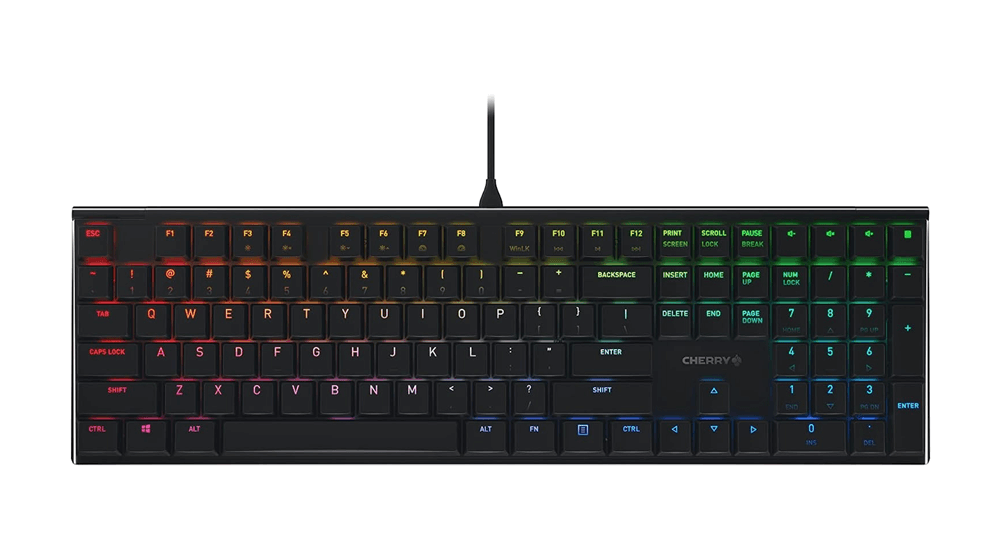 CHERRY MX 10.0N RGB Keyboard Mekanik dengan sakelar Kecepatan Profil Rendah CHERRY MX