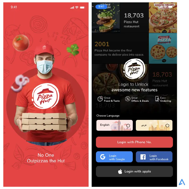 Appinventiv helped Pizza Hut develop a mobile app