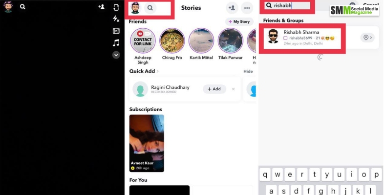 Revisa tu lista de contactos en Snapchat