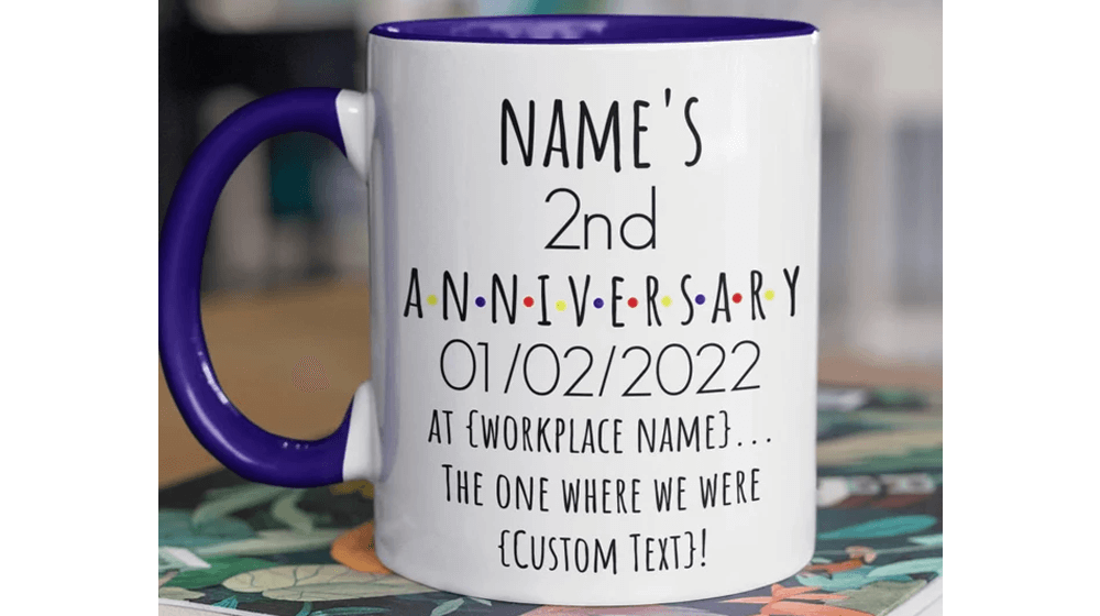 Taza personalizada Workplace CUALQUIER Aniversario